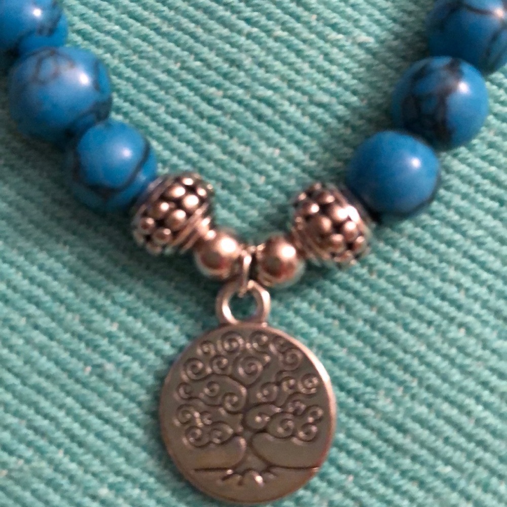 NEW NATURAL TURQUOISE BEADS MEDITATION BRACELET-